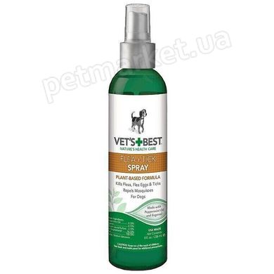 Vet's Best FLEA + TICK Spray - спрей від бліх, кліщів та москітів для собак - 236 мл Petmarket