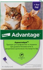 Bayer ADVANTAGE 80 - засіб від бліх у кішок і кроликів вагою понад 4 кг - 1 піпетка % Petmarket