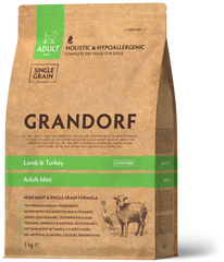 Grandorf MINI BREEDS Lamb & Turkey - корм для дорослих собак дрібних порід (ягня/індичка) - 1 кг % Petmarket