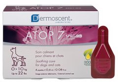 Dermoscent ATOP 7 Spot-on краплі на холку при дерматитах і роздратованій шкірі у котів і собак до 10 кг - 4 піпетки % Petmarket