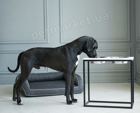 Harley and Cho DINNER Brown Wood + Black - миски на підставці для середніх і великих собак - XXL 40 Petmarket