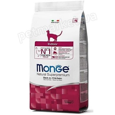 Monge CAT INDOOR Rich in Chicken - корм для виведення шерсті у кішок (курка) - 1,5 кг % Petmarket