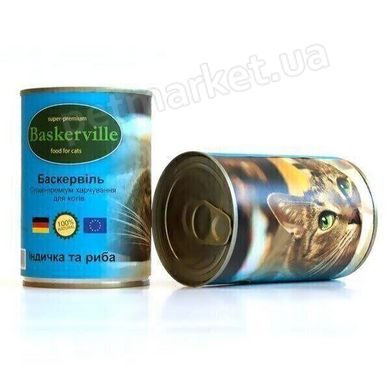 Baskerville ІНДИЧКА/РИБА - консерви для кішок - 400 г % Petmarket