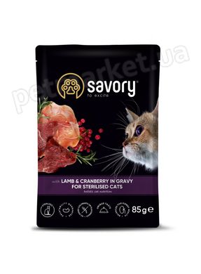 Savory - LAMB and CRANBERRY - вологий корм для стерелізованих котів - 85г Petmarket