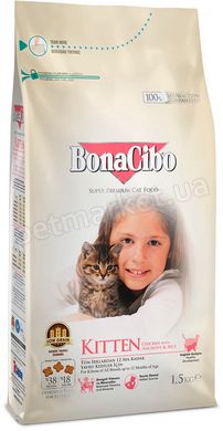 BonaCibo KITTEN - корм для кошенят (курка/рис/анчоуси) - 1,5 кг % Petmarket