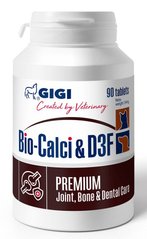 Gigi Біо-Кальцій D3F для профілактики захворювань суглобів у собак - 90 табл Petmarket