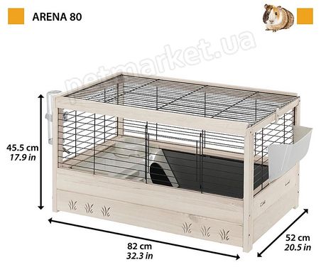 Ferplast ARENA 80 - дерев'яна клітка для кроликів та морських свинок % Petmarket