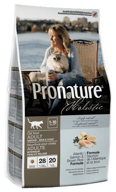 Pronature Holistic Skin & Coat Salmon & Rice корм для котів здоров'я шкіри і шерсті (лосось/коричневий рис) - 5,44 кг Petmarket
