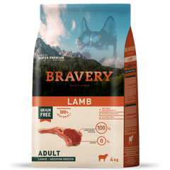 Bravery Lamb Large/Medium сухий корм для собак cередніх та великих порід (ягня), 12 кг Petmarket