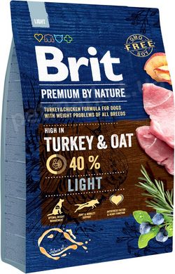 Brit Premium LIGHT Turkey & Oat - корм для собак з надмірною вагою (індичка/овес) - 15 кг. Petmarket