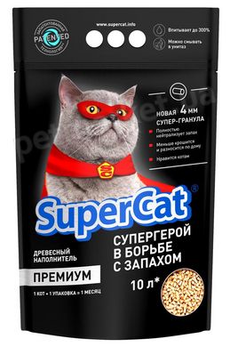 SuperCat ПРЕМИУМ - древесный наполнитель для кошачьего туалета Petmarket