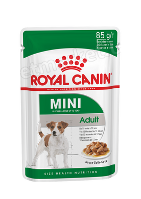 Royal Canin MINI ADULT - вологий корм для собак дрібних порід (шматочки у соусі) - 85 г % Petmarket