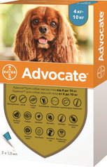 Bayer ADVOCATE - комплексний засіб від паразитів для собак 4-10 кг - 1 піпетка % Petmarket