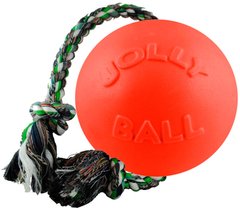 Jolly Pets Romp-n-Roll - м'яч з канатом для собак - Червоний, 16 см Petmarket