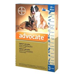 Bayer ADVOCATE - комплексний засіб від паразитів для собак 25-40 кг - 1 піпетка % Petmarket