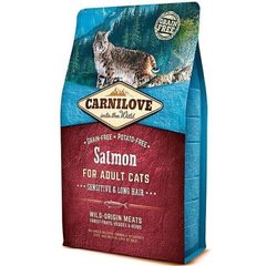 Carnilove SALMON Adult Cats - беззерновий корм для кішок з чутливим травленням і довгошерстих кішок (лосось) - 6 кг Petmarket