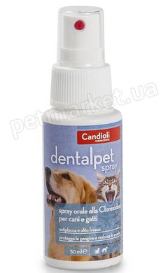 Candioli DentalPet Spray - оральний спрей з хлоргексидином для собак та котів - 125 мл Petmarket