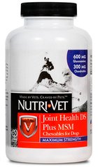 Nutri-Vet Joint Health DS Plus MSM Maximum Strength хондропротектор з МСМ для собак - 60 табл. % Petmarket