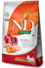 N&D Pumpkin Adult Mini Chicken & Pomegranate беззерновий корм для собак міні порід (курка/гранат) - 7 кг Petmarket