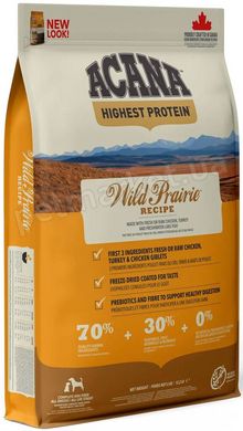 Acana Wild Prairie Recipe беззерновий корм для собак та цуценят всіх порід (курка/індичка/риба) - 11,4 кг % Petmarket