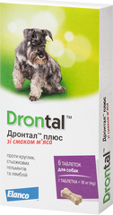 Bayer Дронтал Плюс - антигельмінтик для собак (зі смаком м'яса) - 1 таблетка % Petmarket