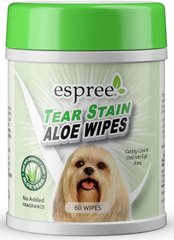 Espree TEAR STAIN Aloe Wipes - серветки для догляду за шерстю навколо очей собак - 60 шт. % Petmarket