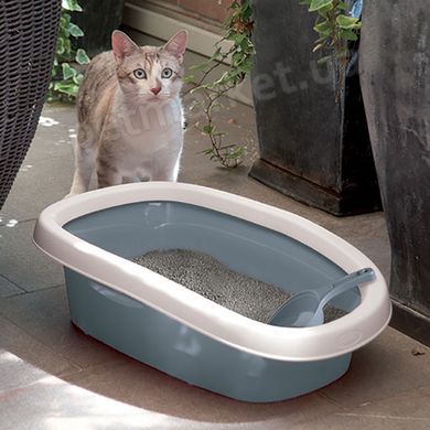Stefanplast SPRINT 20 - туалет з високим бортиком для котів - 58х39х17 см, Сірий % Petmarket