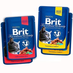 Brit Premium Cat MEAT PLATE - Мясная тарелка - набор влажных кормов для кошек (4 шт. х 100 г) Petmarket