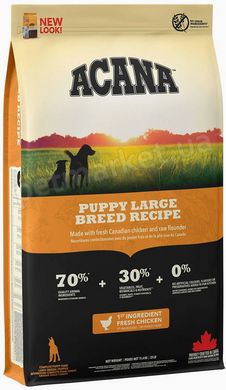 Acana Puppy Large Breed Recipe біологічний корм для цуценят великих порід - 17 кг % Petmarket