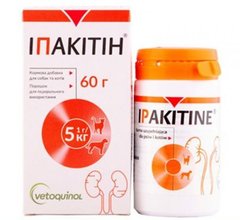 Іпакітін Vetoquinol (хітозан) 60 г - кормова добавка для котів і собак при нирковій недостатності Petmarket