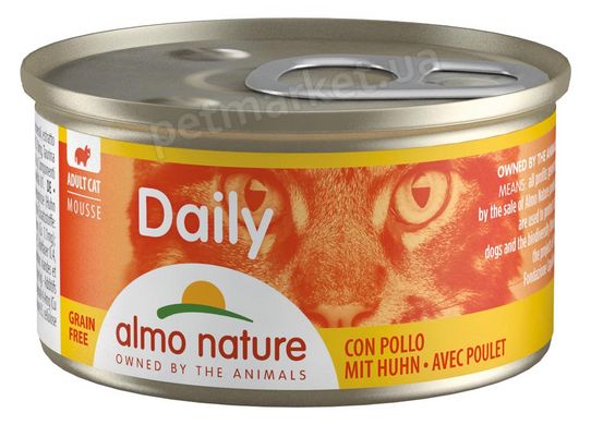 Almo Nature Daily Курка - вологий корм для котів, мус - 85 г Petmarket