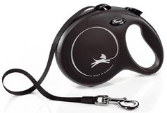 Flexi CLASSIC Tape Long L - подовжений поводок-рулетка для собак до 50 кг - Чорний % Petmarket