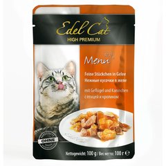 Edel Cat ПТИЦА/КРОЛИК - консервы для кошек (кусочки в желе) 100 г Petmarket