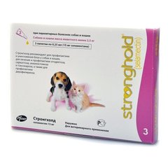 Stronghold - Стронгхолд - капли от наружных и внутренних паразитов для щенков и котят - 1 пипетка % Petmarket