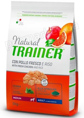 Trainer Natural Adult Medium - корм для собак середніх порід (курка/рис) - 12 кг % Petmarket