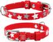 Collar WauDog GLAMOUR Звездочка - кожаный ошейник для собак со светоотражающим узором - 19-25 см, Красный