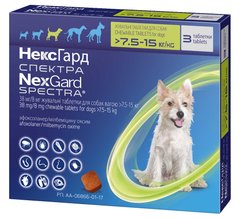 NexGard Spectra M - таблетки від бліх, кліщів і гельмінтів для собак 7,5-15 кг - 1 таблетка % Petmarket