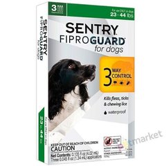 Sentry FIPROGUARD M - Фіпрогард - краплі від бліх, кліщів і вошей для собак 10-20 кг - 1 піпетка % Petmarket