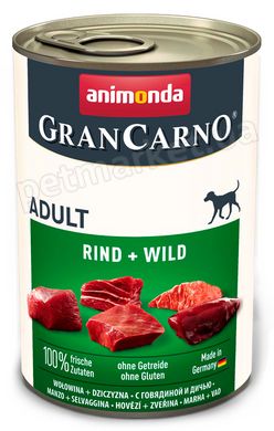Animonda GranCarno ADULT Beef & Game - консерви для собак (яловичина/дичина), 800 г Petmarket