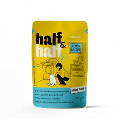 Half&Half Вологий корм для дорослих котів з лососем, шматочки в желе, 100 г Petmarket