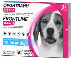Frontline TRI-ACT Spot-On M - краплі від бліх, кліщів і комах для собак 10-20 кг - 1 піпетка % Petmarket