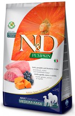 N&D Pumpkin Adult Medium & Maxi Lamb & Blueberry беззерновий корм для собак середніх/великих порід (ягня/чорниця) - 12 кг Petmarket