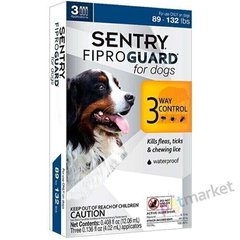 Sentry FIPROGUARD XL - Фіпрогард - краплі від бліх, кліщів і вошей для собак 40-60 кг - 1 піпетка Petmarket