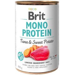 Brit MONO PROTEIN Tuna & Sweet Potato - консервы для собак (тунец/сладкий картофель) - 400 г х12 шт Petmarket