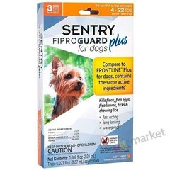 Sentry FIPROGUARD PLUS S - Фіпрогард Плюс - краплі від бліх, кліщів і вошей для собак до 10 кг - 1 піпетка % Petmarket