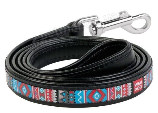 Collar WAUDOG Етно - шкіряний поводок для собак - 12 мм, Чорний Petmarket