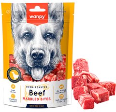Wanpy Beef Marbled Bites - Кубики мраморной говядины - лакомство для собак Petmarket