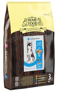 Home Food Puppy Форель/рис - гіпоалергенний корм для цуценят середніх та великих порід - 3 кг Petmarket