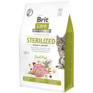 Brit Care Cat Grain Free Sterilized Immunity Support - корм для кастрированных котов и стерилизованных кошек (свинина) Petmarket