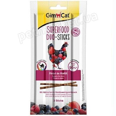 GimCat SUPERFOOD Chicken & Forest Berries - дуо-стики для кішок (курка/лісові ягоди) - 3 шт. Petmarket